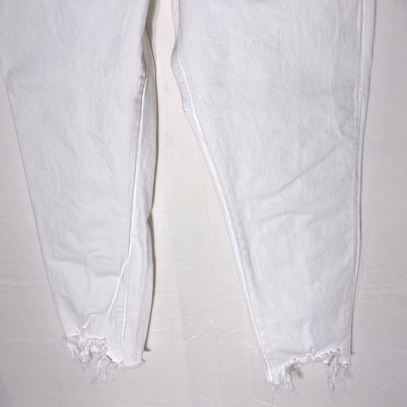 Gap White Cropped Exposed Button Fly Raw Hem Cigarette Jeans 6/28 - Picture 11 of 15